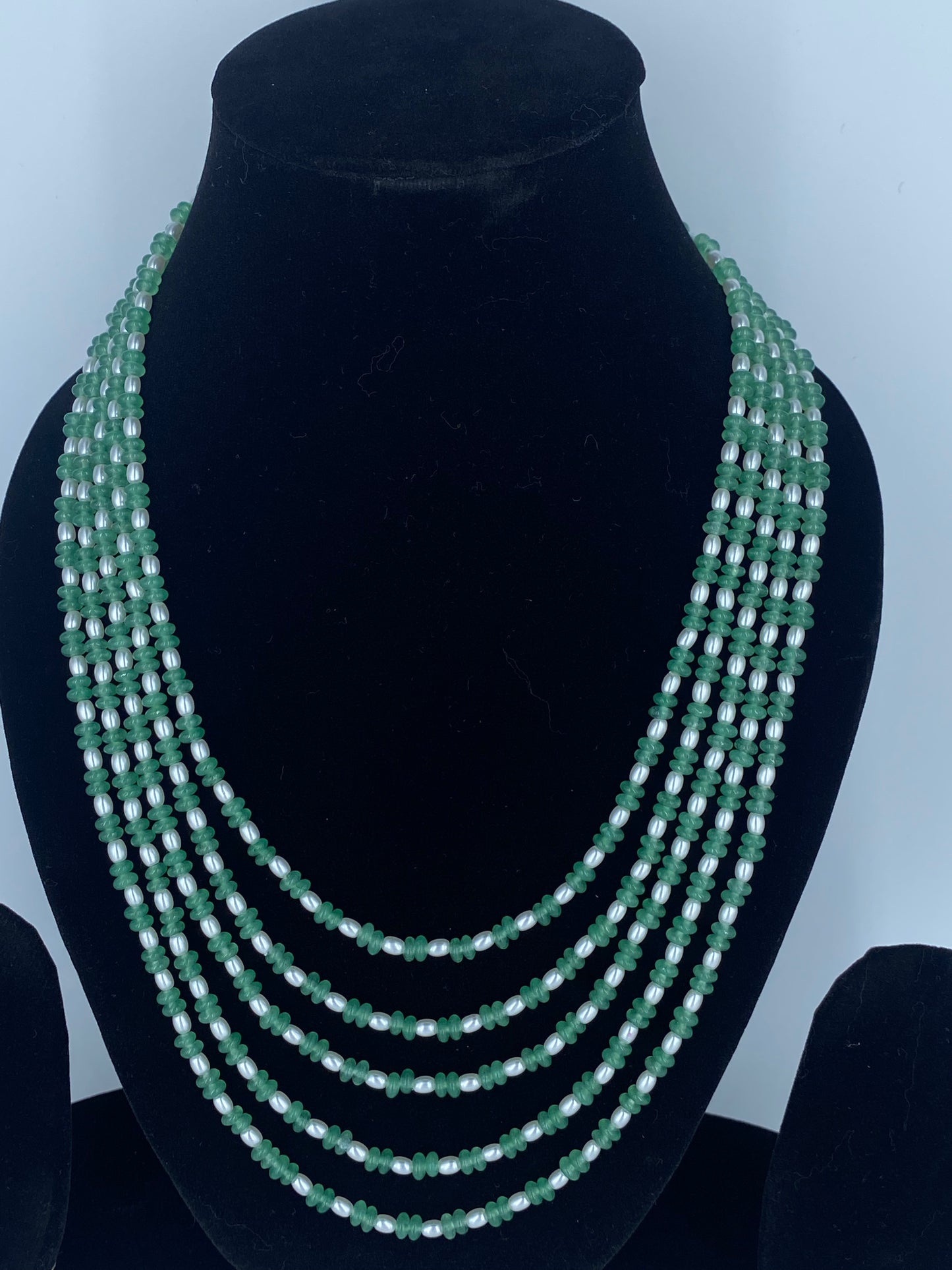 ANKITA PEARL AND GREEN MALA SET