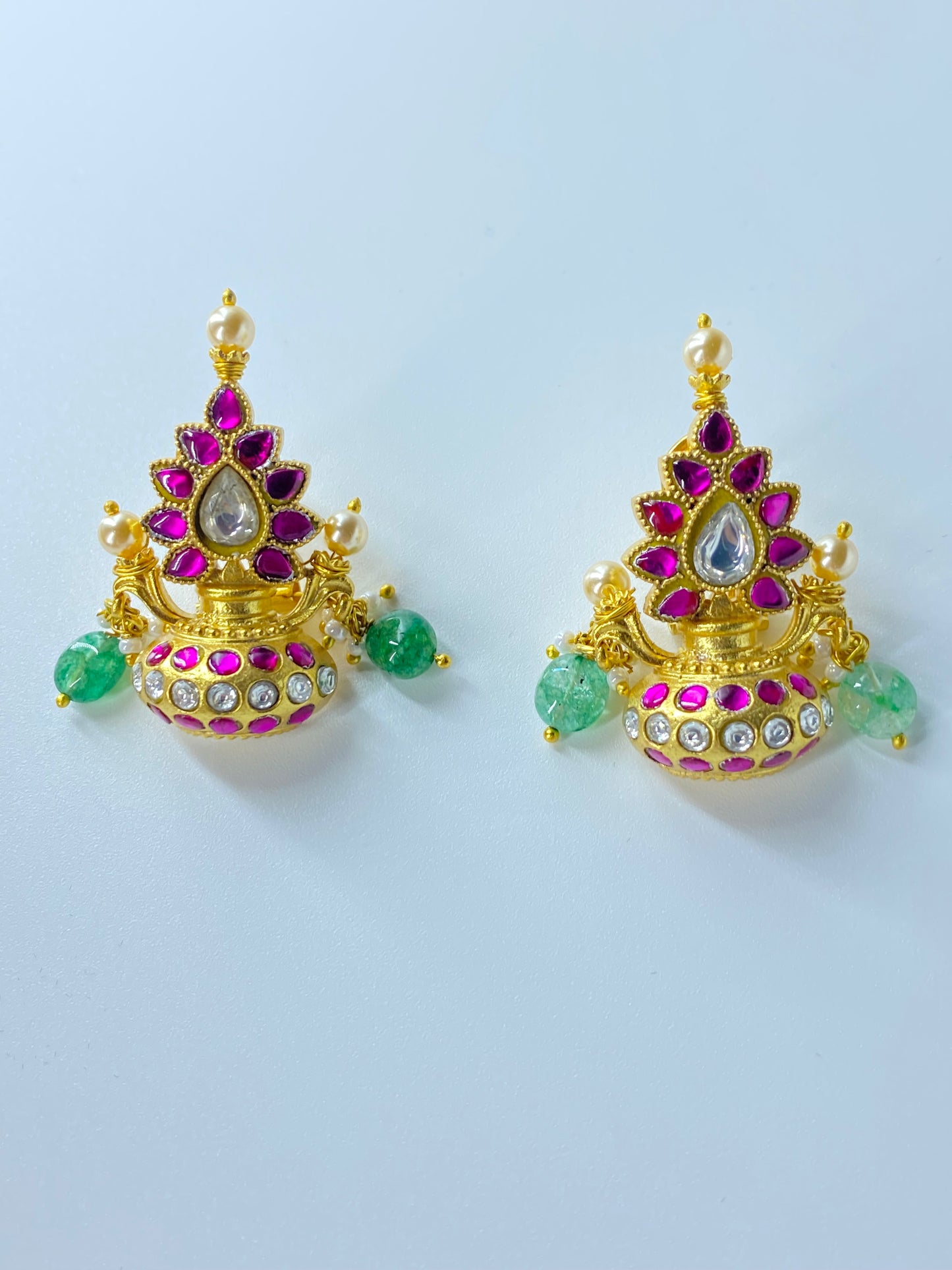 AKSHAYA PINK  POLKI STUDS