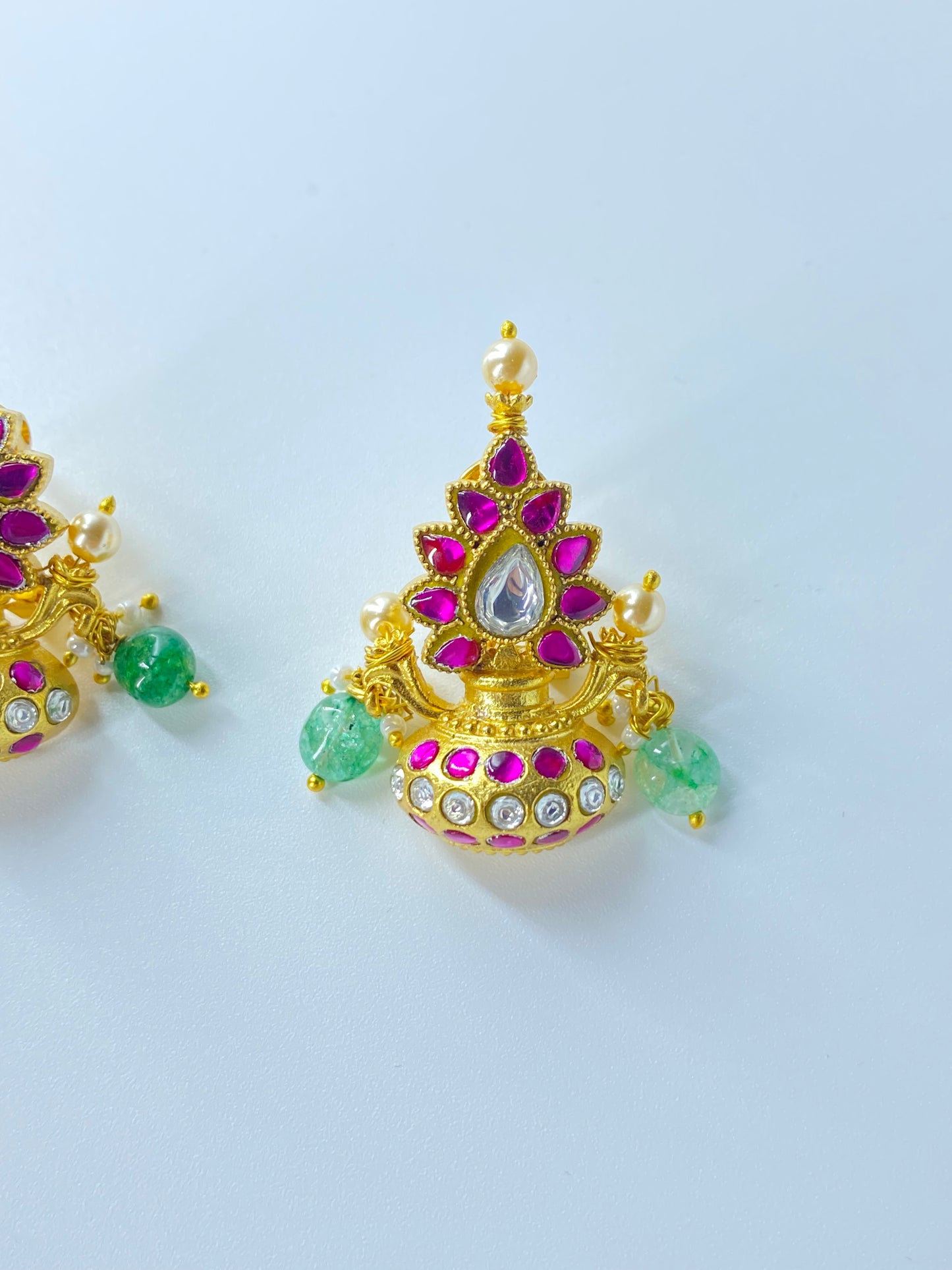 AKSHAYA PINK  POLKI STUDS