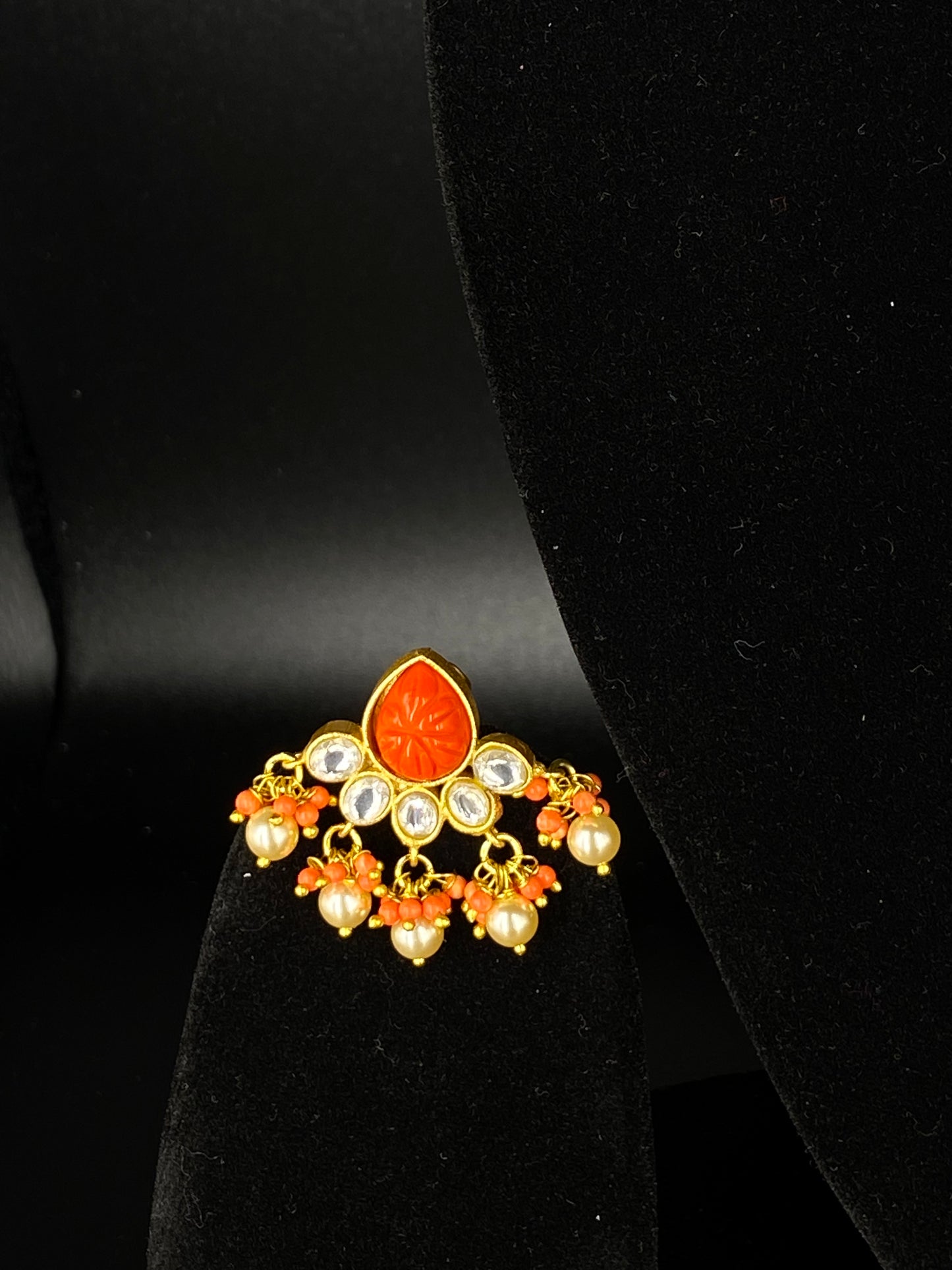 PAGADAM WITH  WHITE KUNDAN STUDS