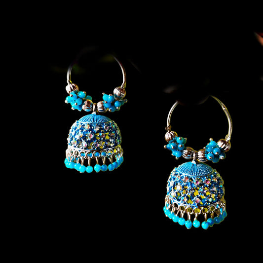 Blue oxidised  jumkhi